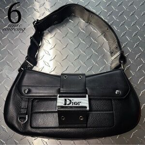 Dior Vintage Columbus Logo Leather Bag in Black